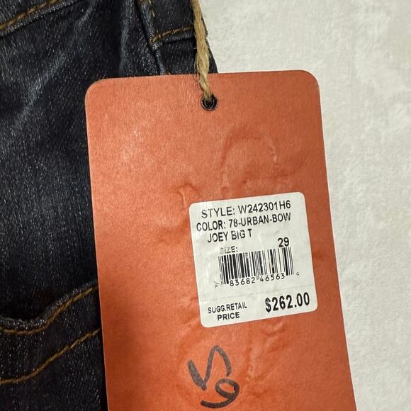 NWT True Religion 29 Joey Big‎ T Jeans Painted Flap Straight Low-Rise Streetwear - Picture 6 of 11